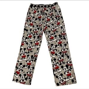 Disney Mickey Mouse Sleepwear Pajama Fuzzy Pants Gray Medium